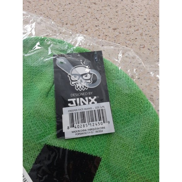 JINX Minecraft Creeper Face Knit Beanie Unisex Winter Hat Cap L/XL NWT - Picture 3 of 4